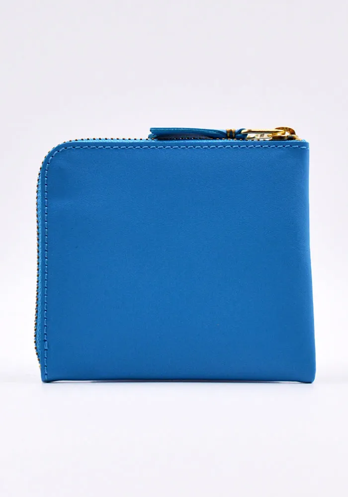 COMME DES GARCONS SA3100 COLOUR PLAIN ZIP WALLET BLUE