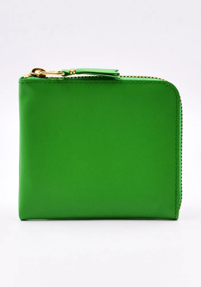 COMME DES GARCONS SA3100 COLOUR PLAIN ZIP WALLET GREEN