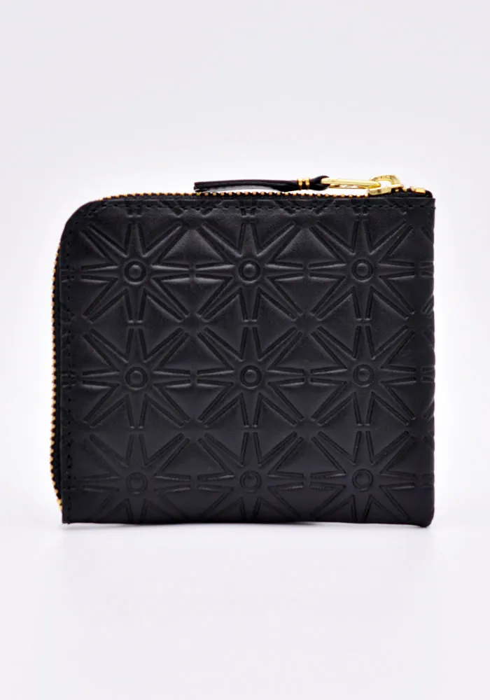 COMME DES GARCONS SA310EA EMBOSSED ZIP WALLET BLACK