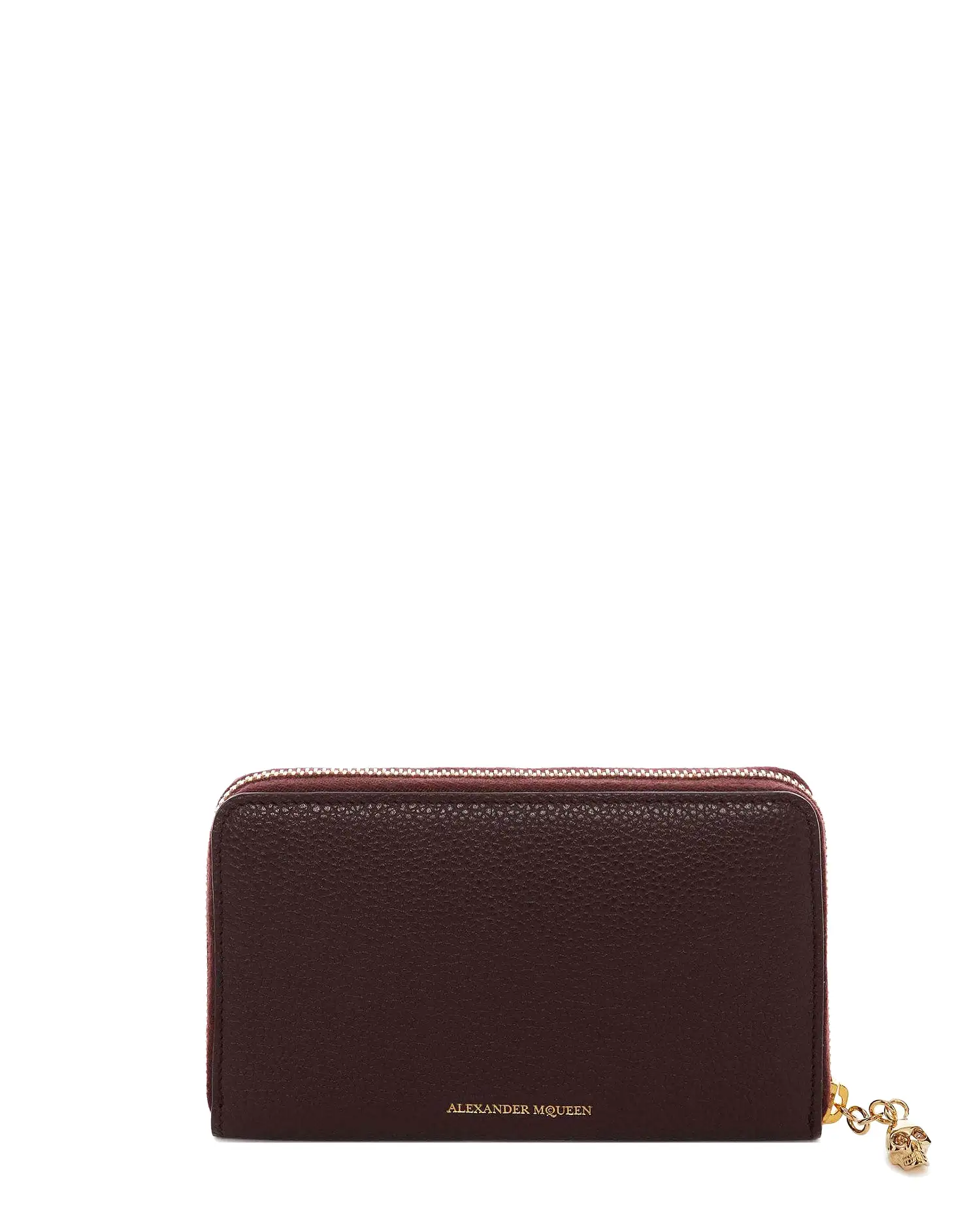 Continental Medium Zip Wallet, Burgundy/Gold