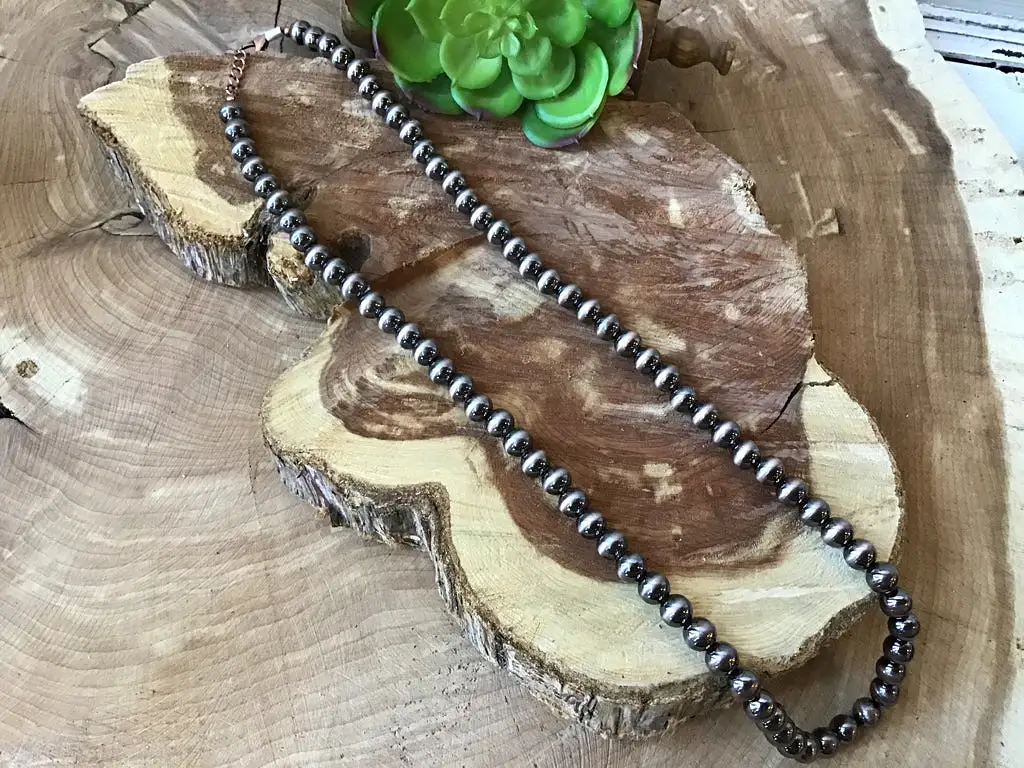 Copper Navajo Style Pearl Necklace