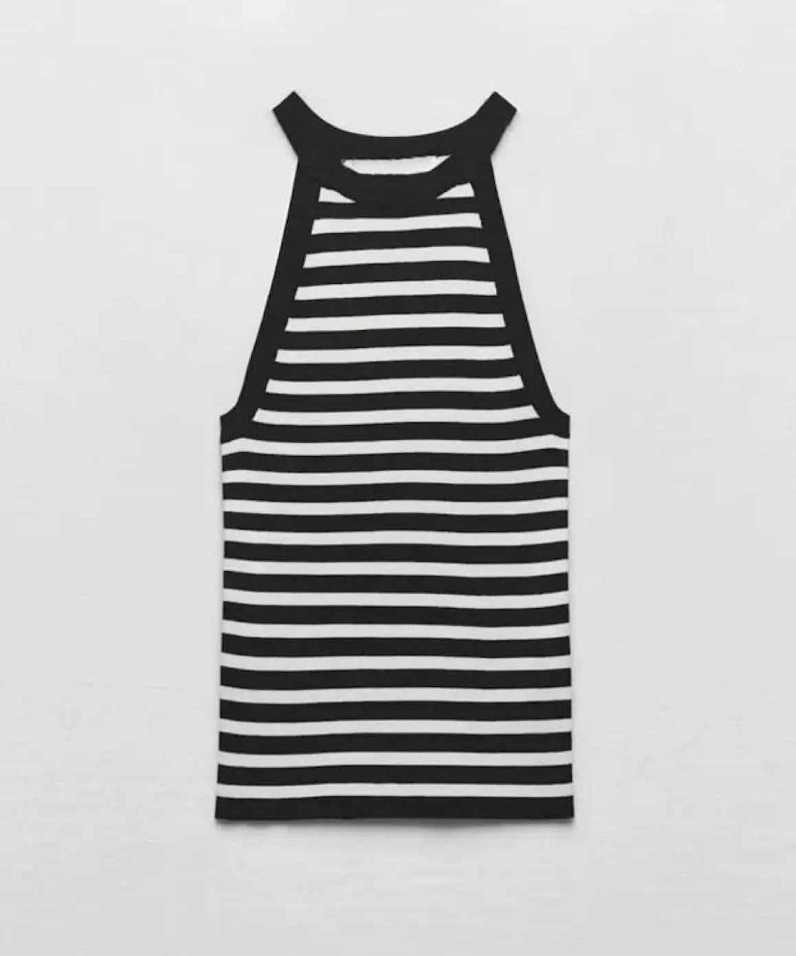 Cotton Ribbed Knit Tank Top In White