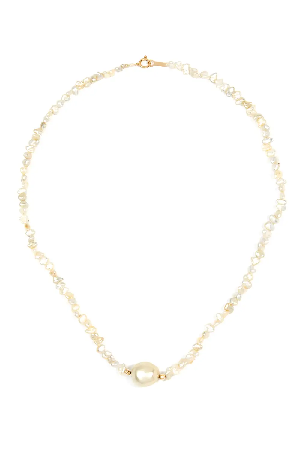 Cream Natural Keshi Pearl Necklace