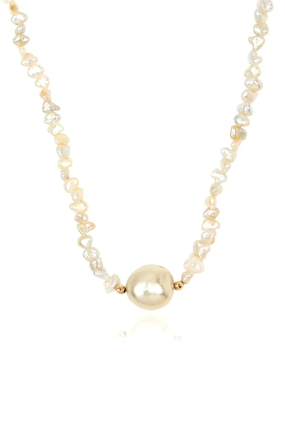 Cream Natural Keshi Pearl Necklace