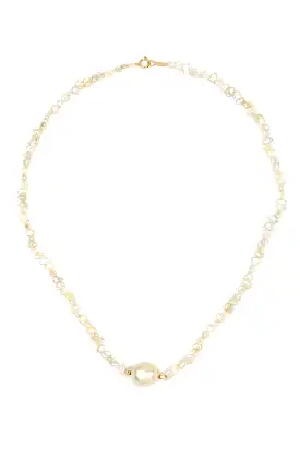 Cream Natural Keshi Pearl Necklace