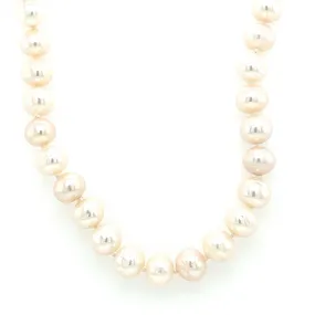 Cultured White Freshwater Pearl Necklace with 14K Yellow Gold Clasp