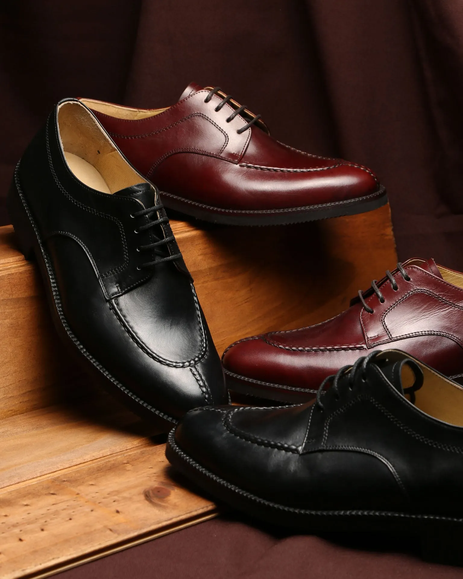 Derby with Rubber Sole 624 Burgundy