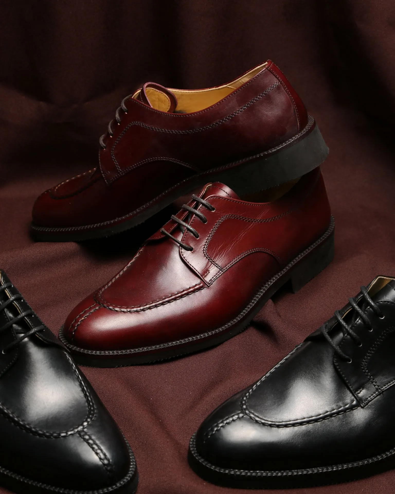 Derby with Rubber Sole 624 Burgundy