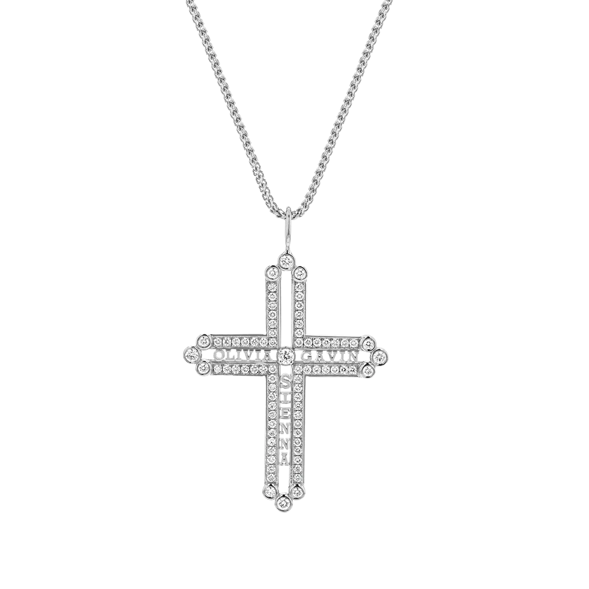 Diamond Custom Name Cross Pendant