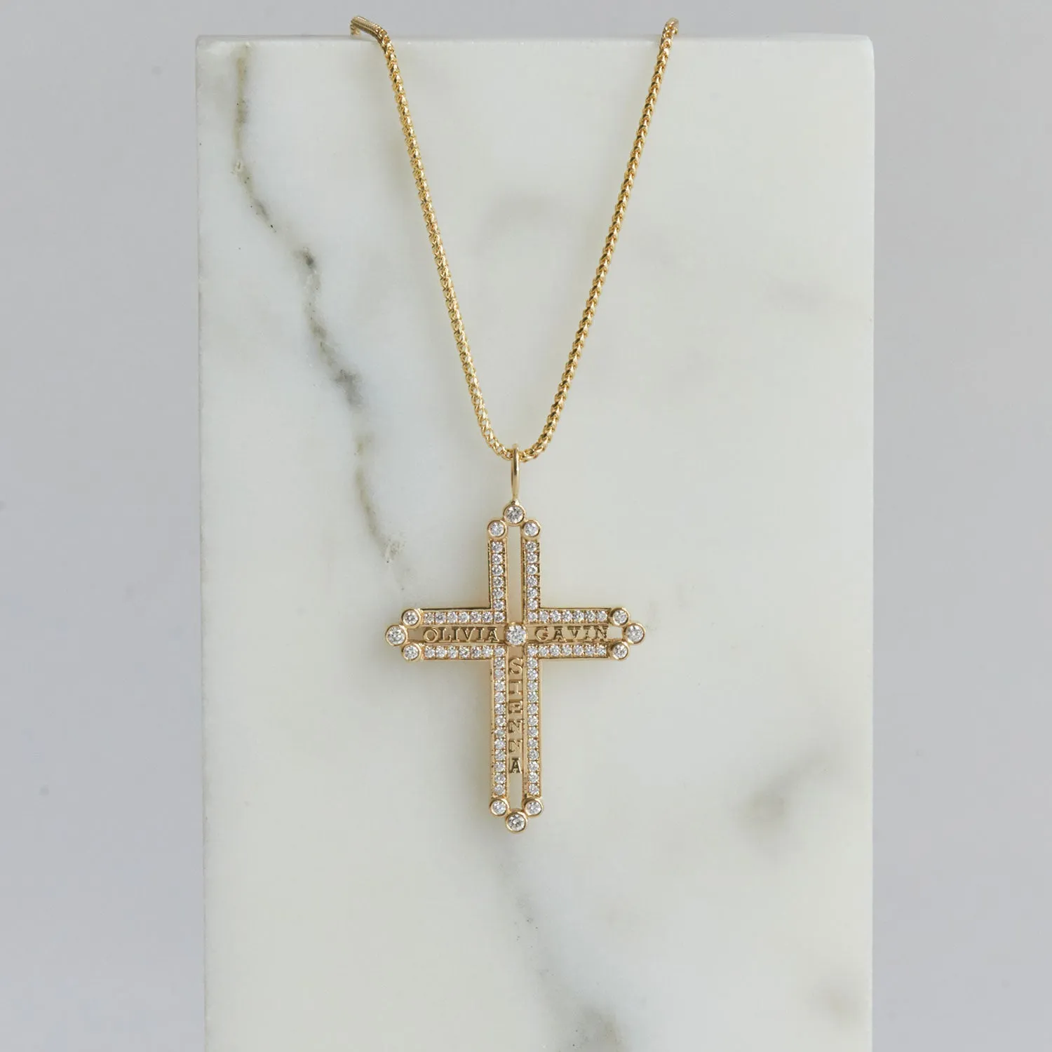 Diamond Custom Name Cross Pendant