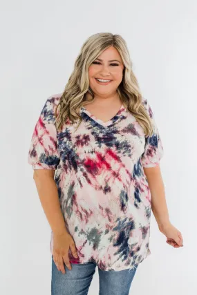 Don't Worry About It Tie Dye Top- Indigo & Pink