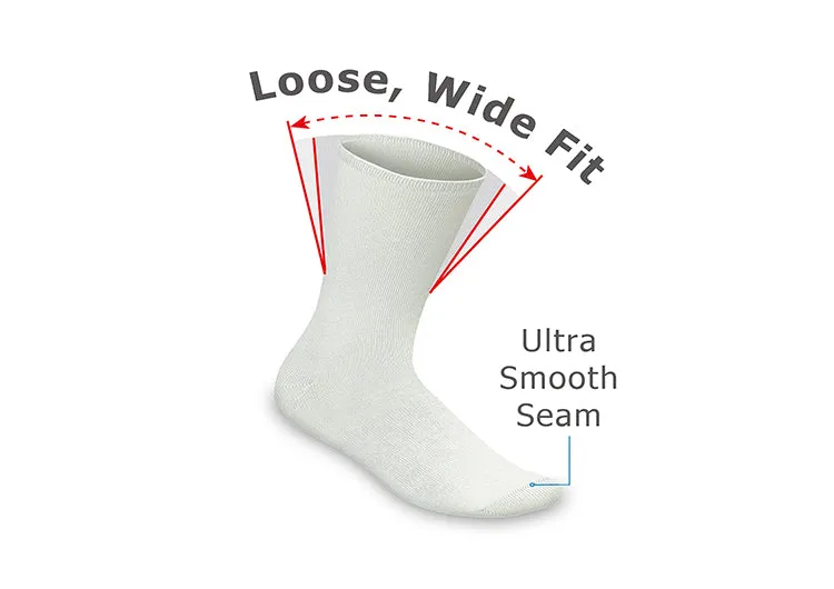 Extra Roomy Diabetic Socks (Thick) - White