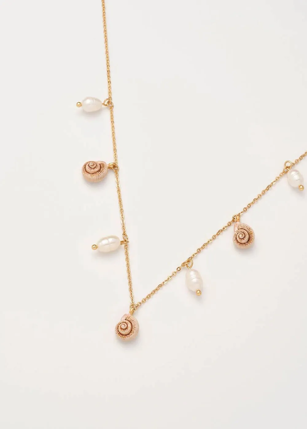 Fable England Sea Snail Charm & Pearl Necklace