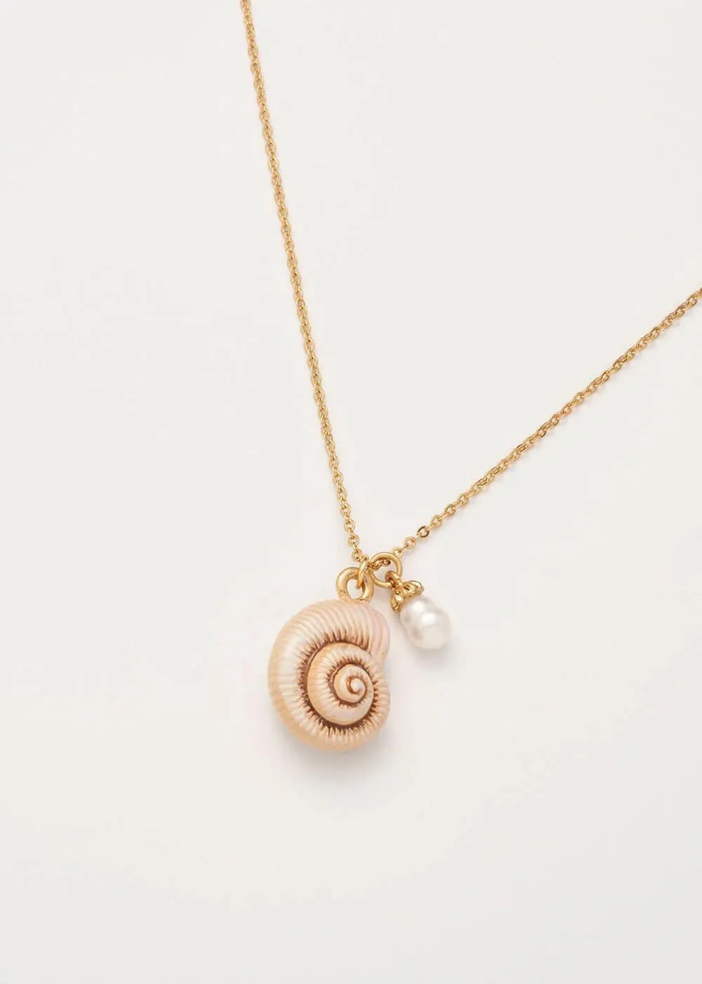 Fable England Sea Snail Shell Pearl Necklace