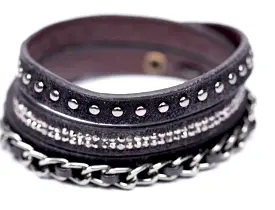 Fabucci black chain   & stud wrap bracelet