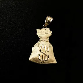 Fat Money Bag Mini 10K Yellow Gold Pendant