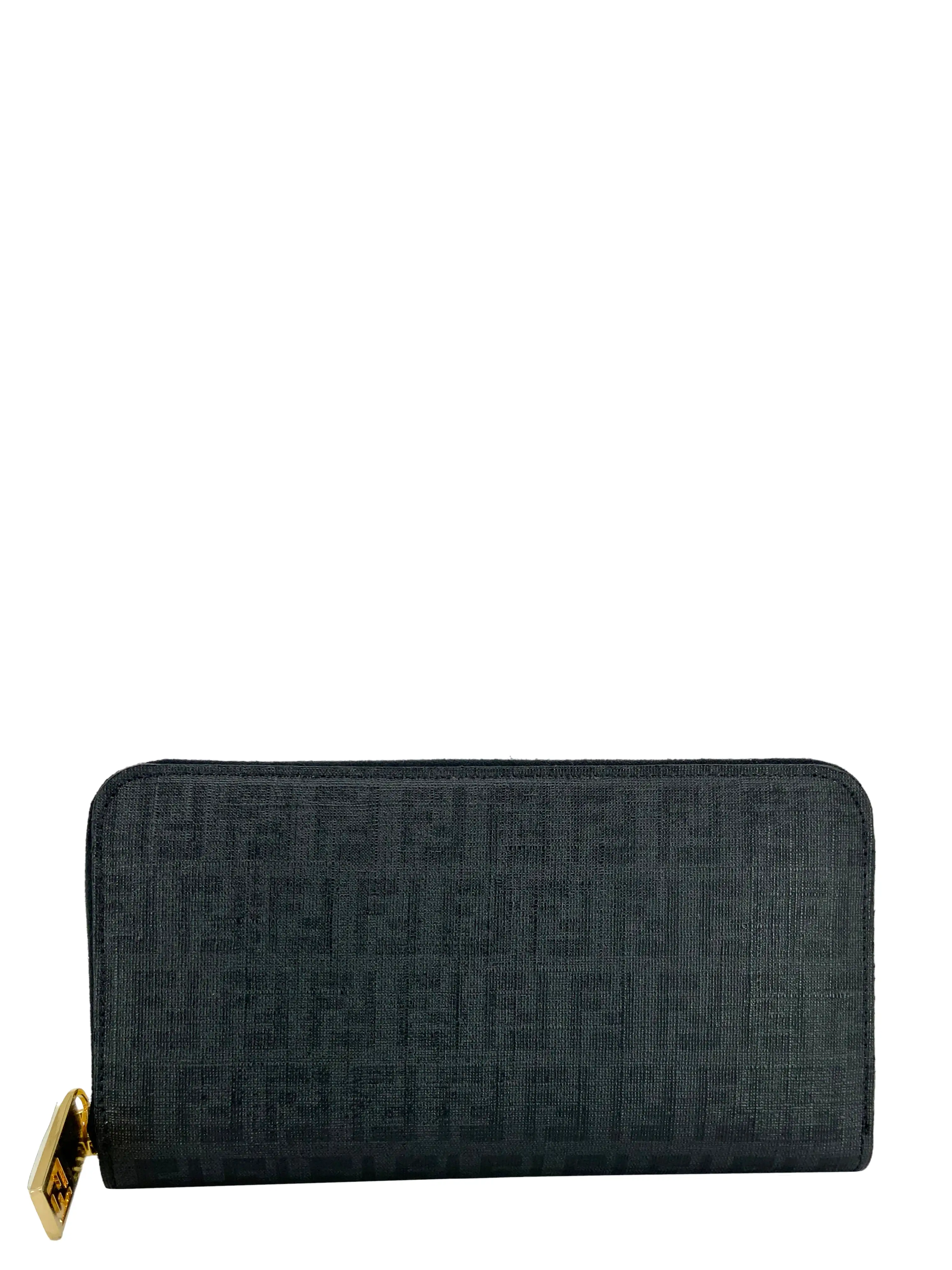 FENDI FF Zucchino Coated Canvas Zip Wallet NEW