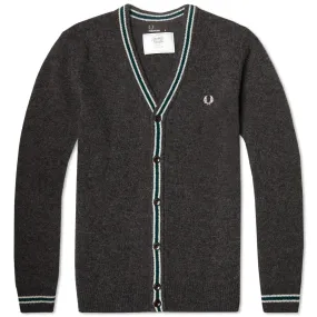 Fred Perry Shetland Wool CardiganGraphite Marl