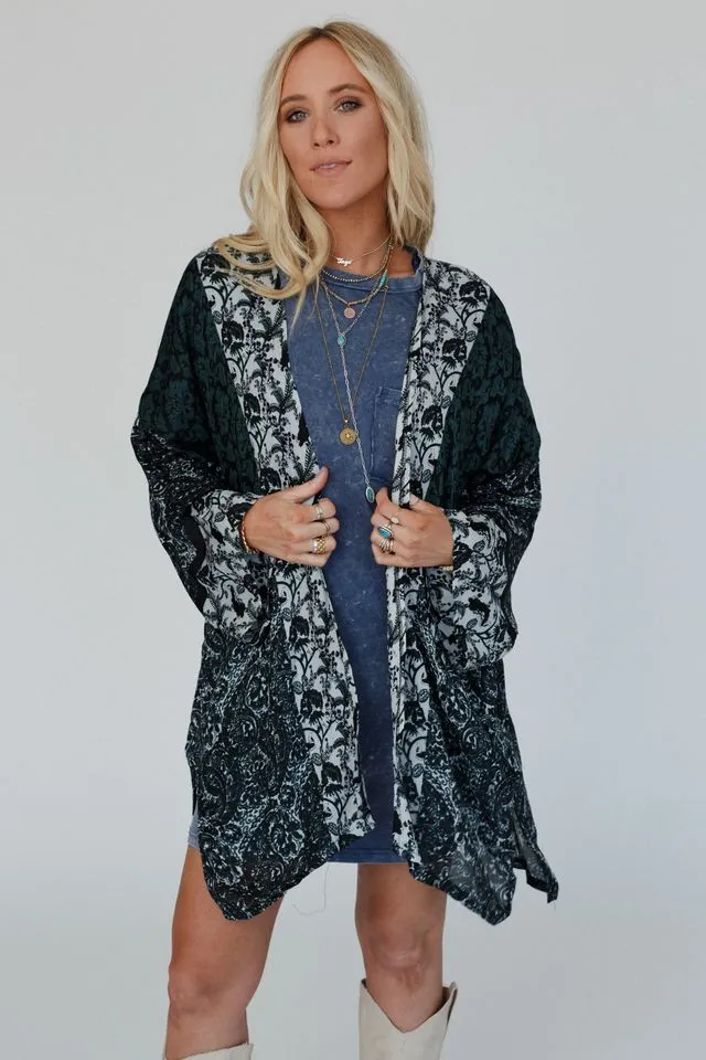 Free Spirit Floral Kimono - Olive