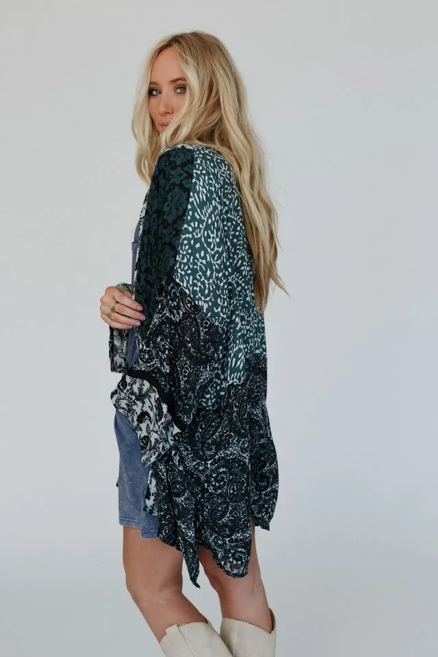 Free Spirit Floral Kimono - Olive