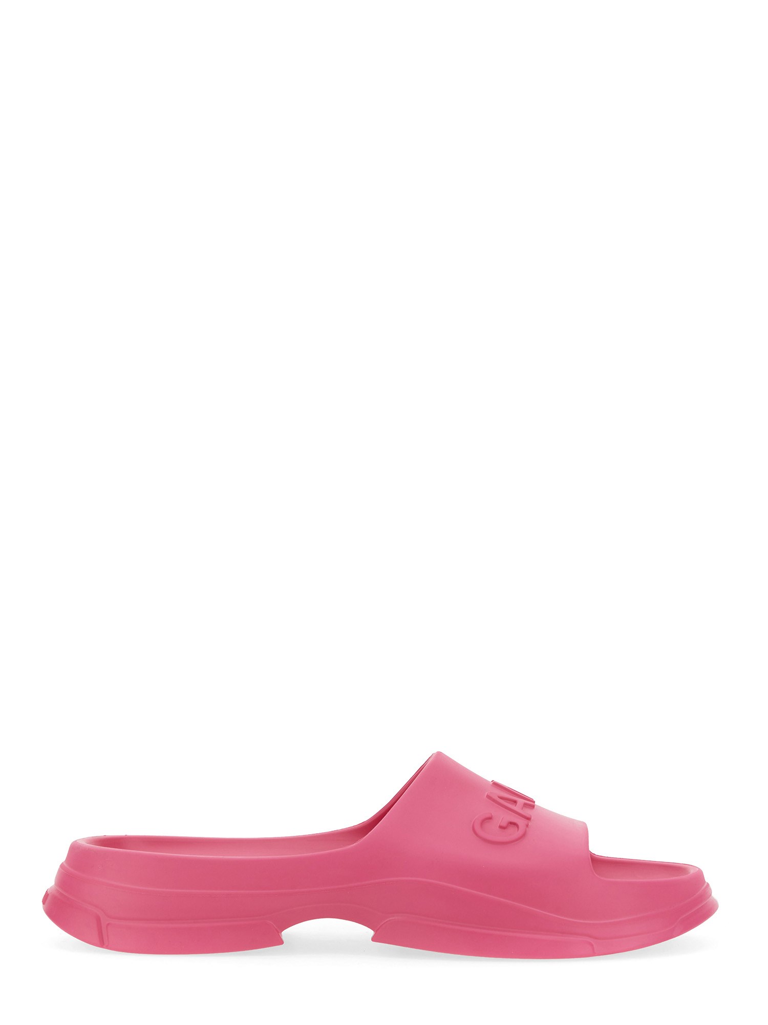 GANNI    RUBBER SLIDE SANDAL WITH LOGO