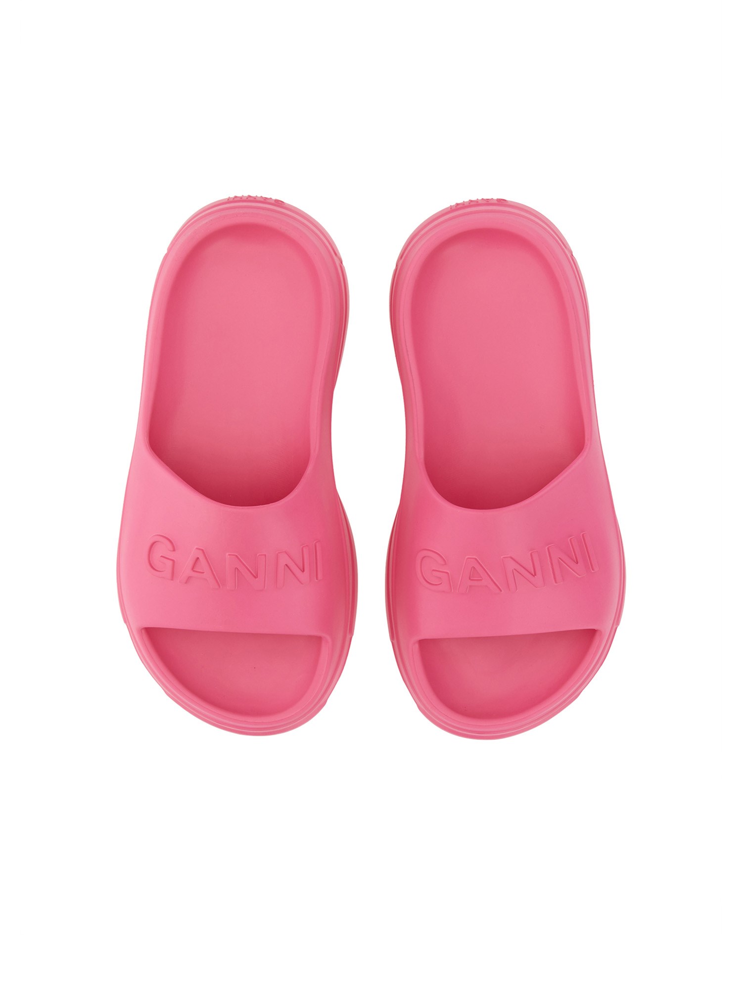 GANNI    RUBBER SLIDE SANDAL WITH LOGO