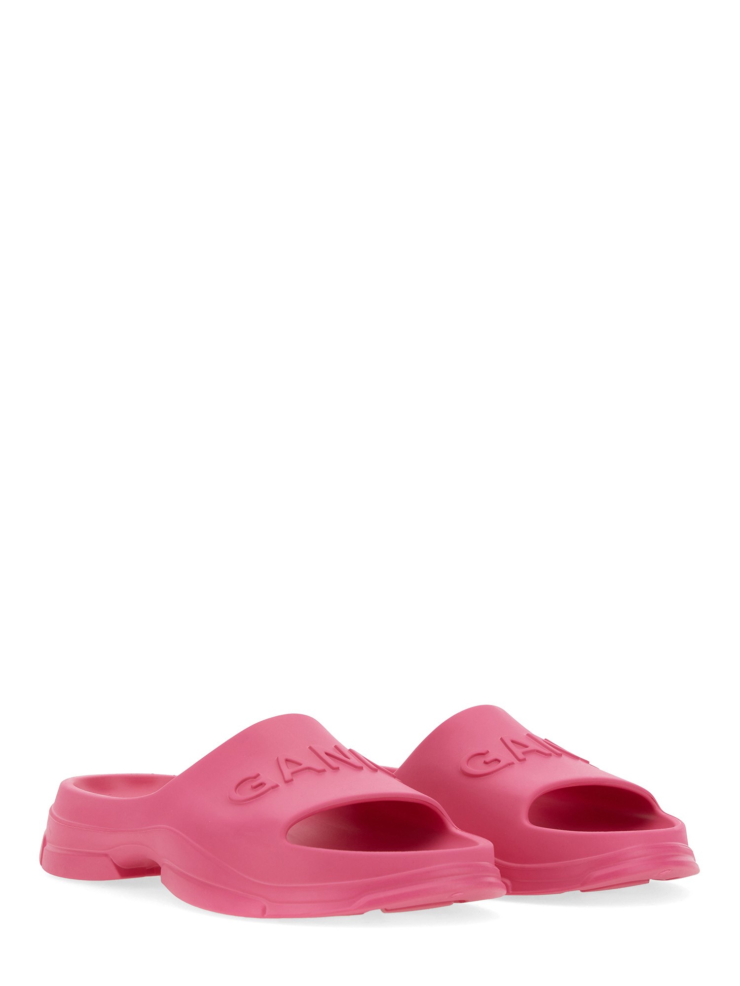 GANNI    RUBBER SLIDE SANDAL WITH LOGO