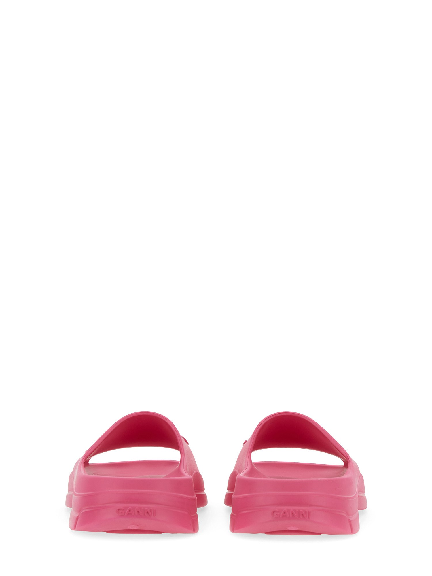 GANNI    RUBBER SLIDE SANDAL WITH LOGO