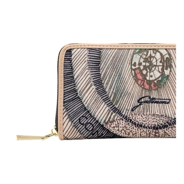 Gattinoni Planetarium BIGPL6454 003 L Zip Wallet Watercolor Beige