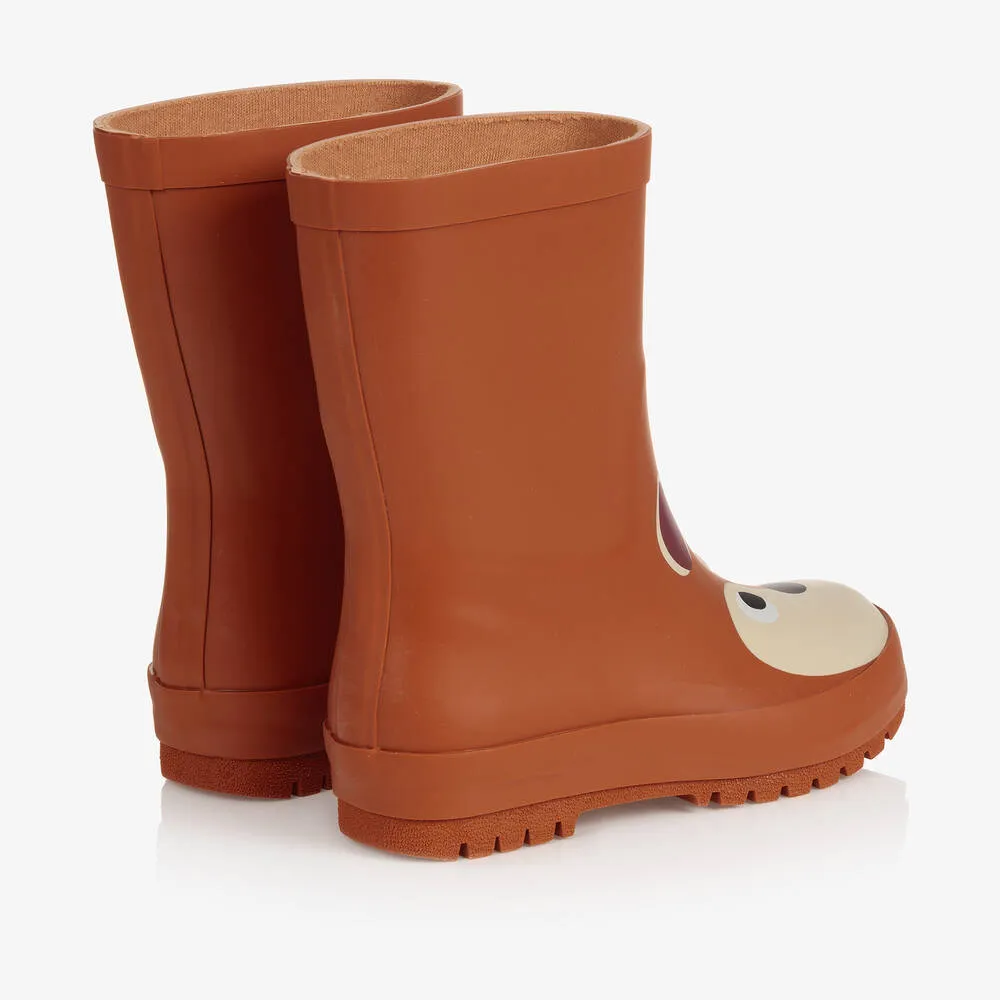 Girls Brown Deer Rain Boots