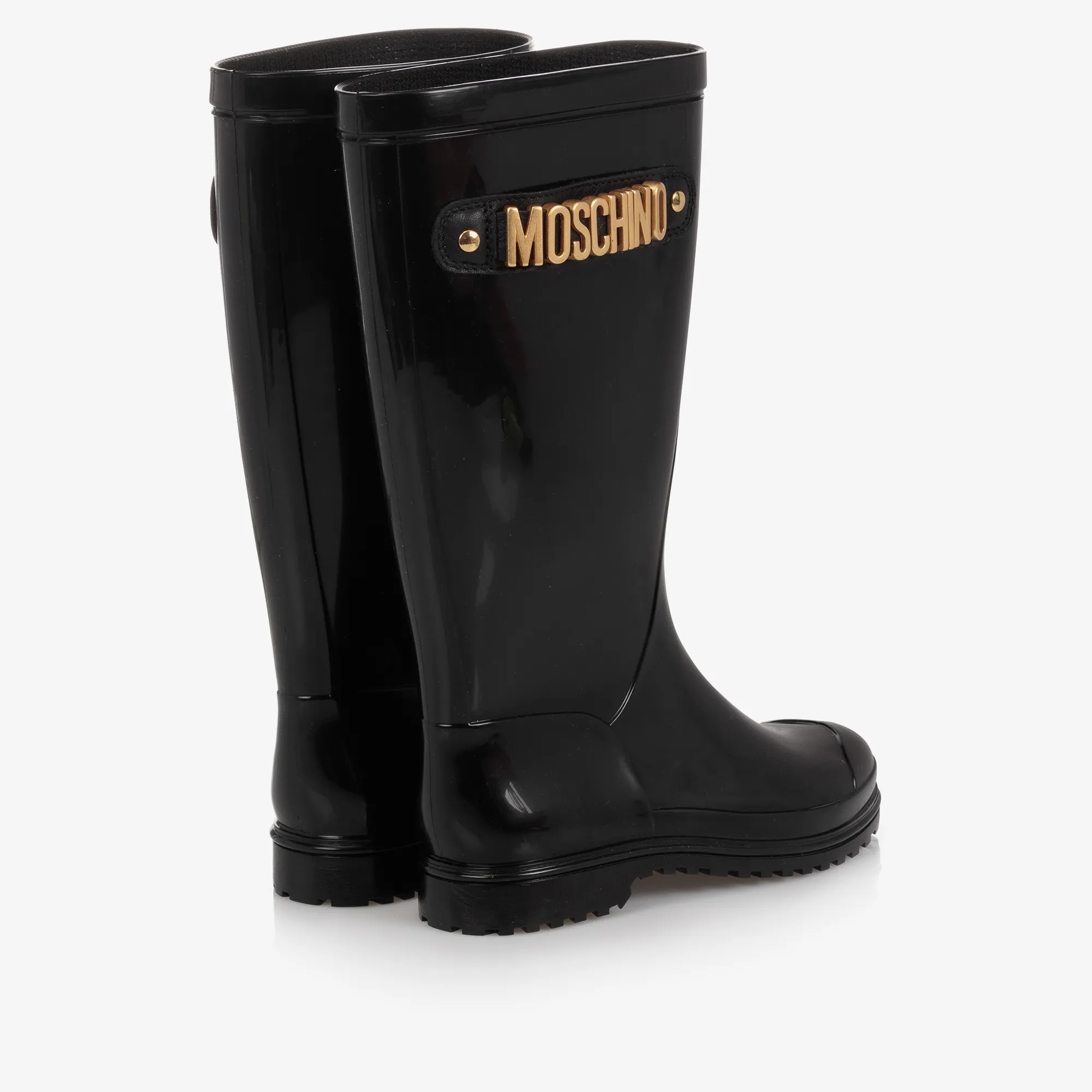 Glossy Black Rain Boots