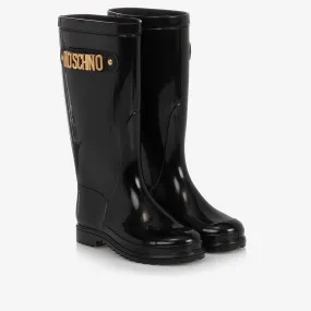 Glossy Black Rain Boots