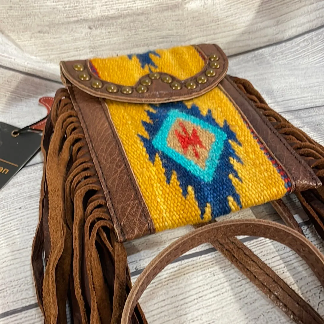 Gold Aztec Fringed Mini Purse