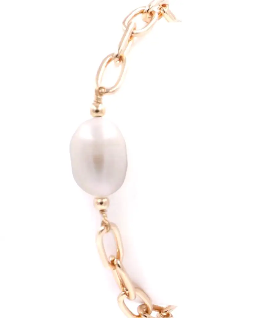 Gold Bracelet with Pearl