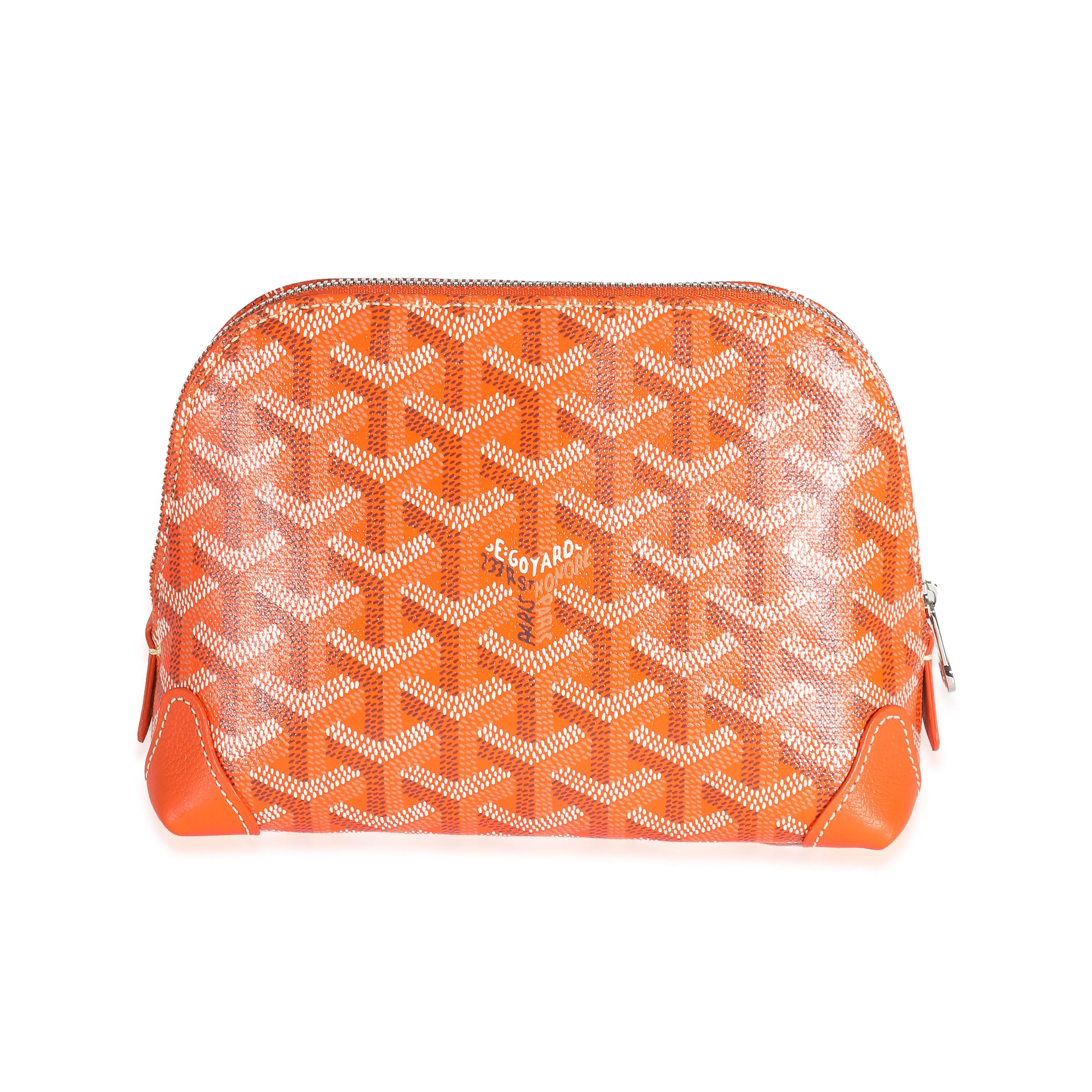 Goyard Orange Goyardine Canvas Vendome Cosmetic Pouch