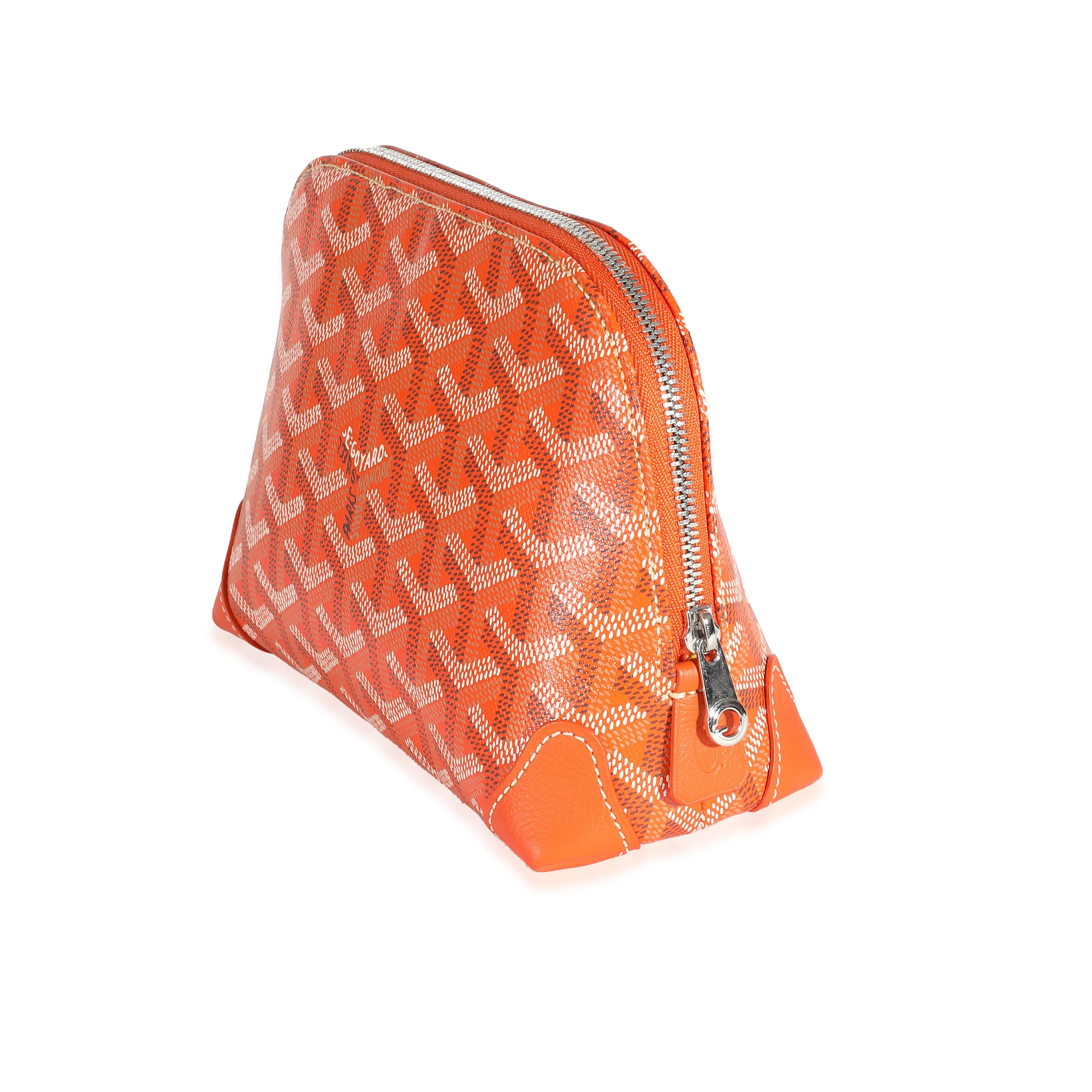 Goyard Orange Goyardine Canvas Vendome Cosmetic Pouch