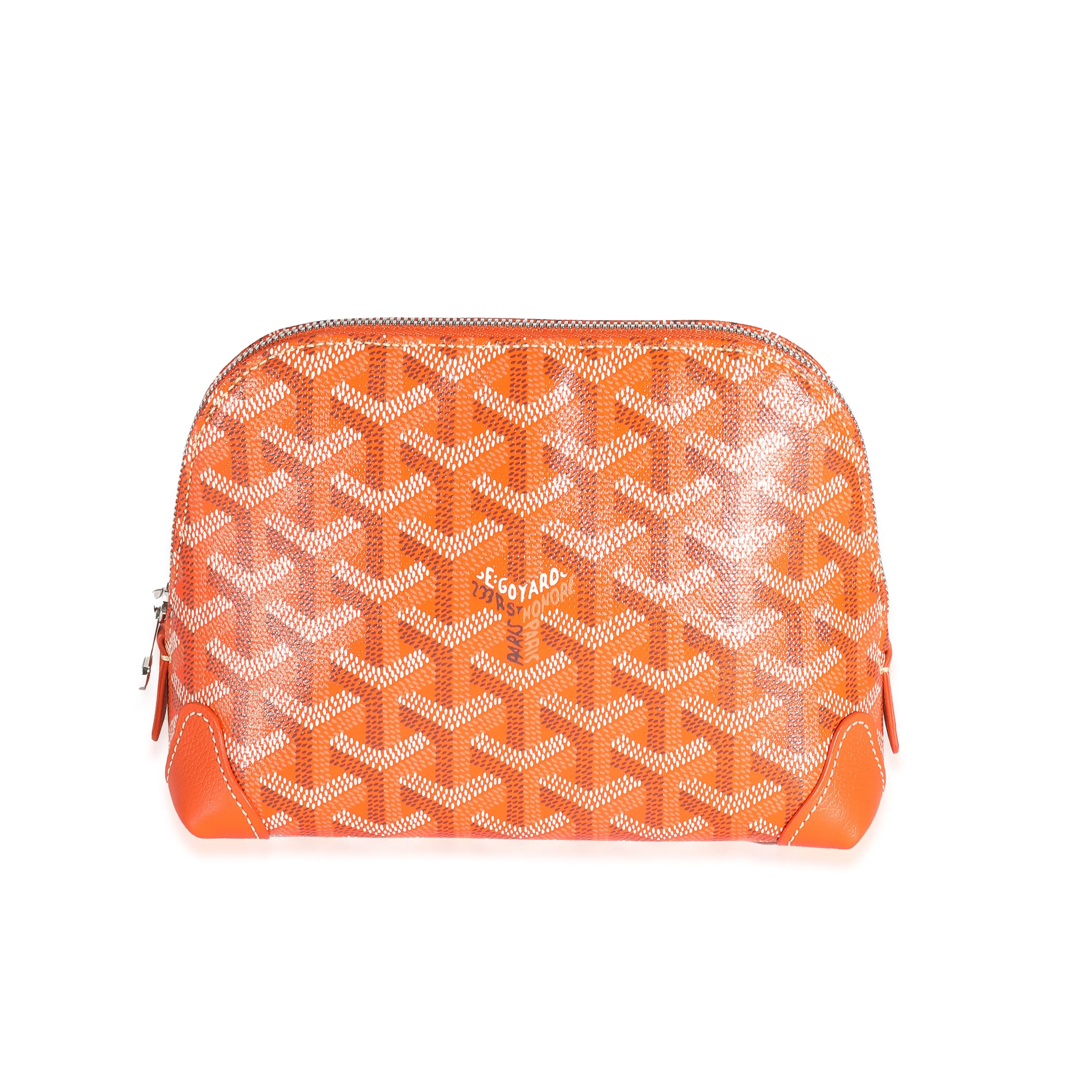 Goyard Orange Goyardine Canvas Vendome Cosmetic Pouch