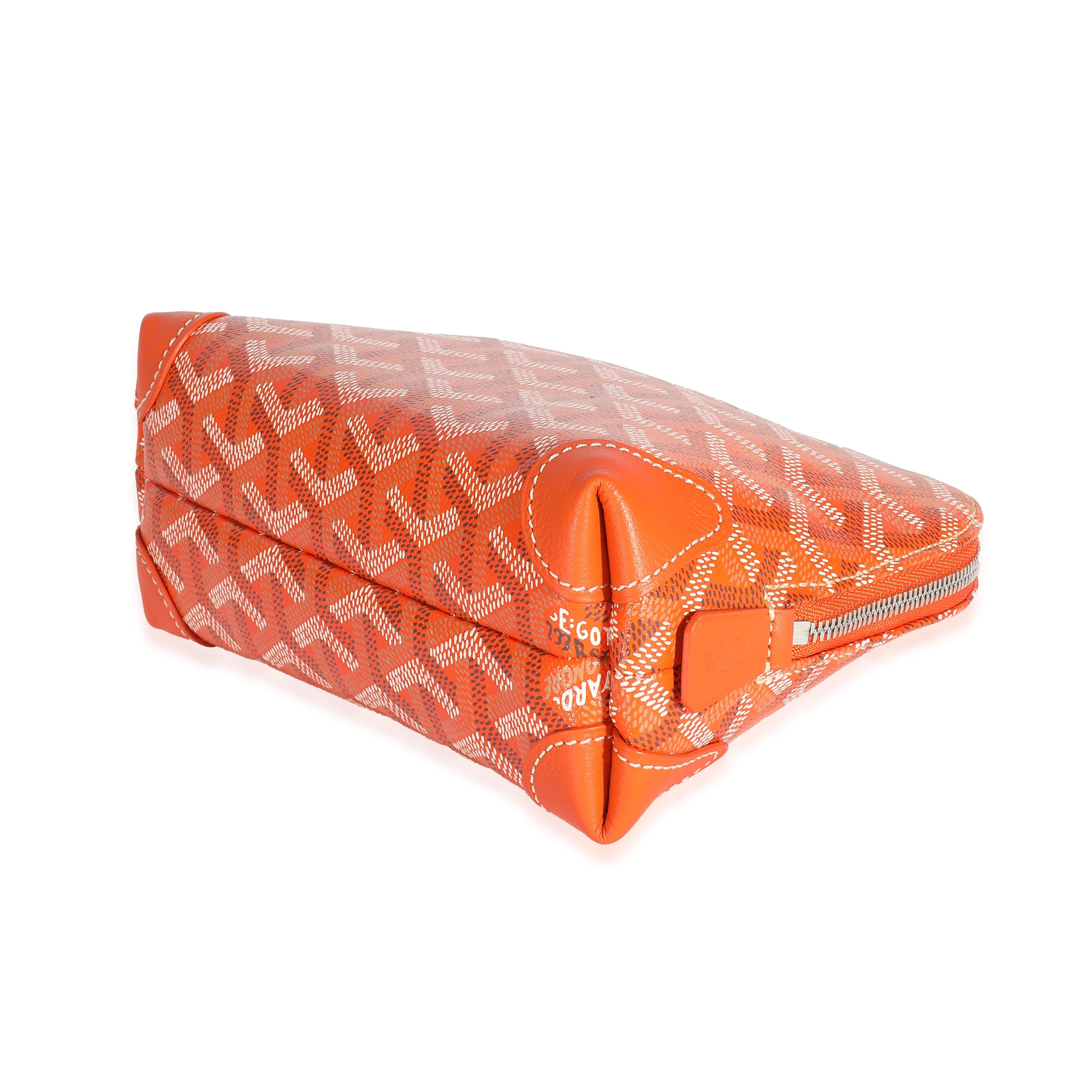 Goyard Orange Goyardine Canvas Vendome Cosmetic Pouch