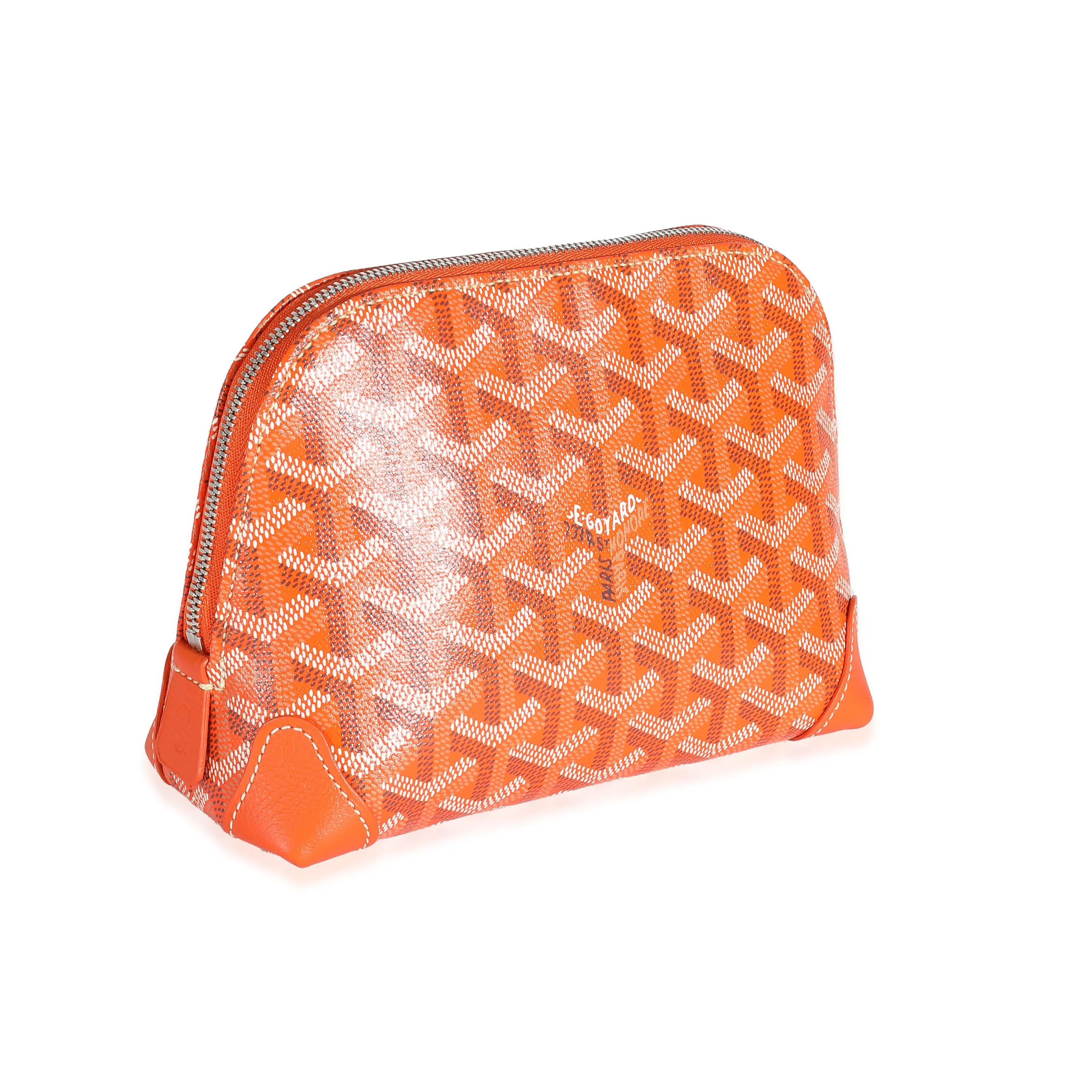 Goyard Orange Goyardine Canvas Vendome Cosmetic Pouch