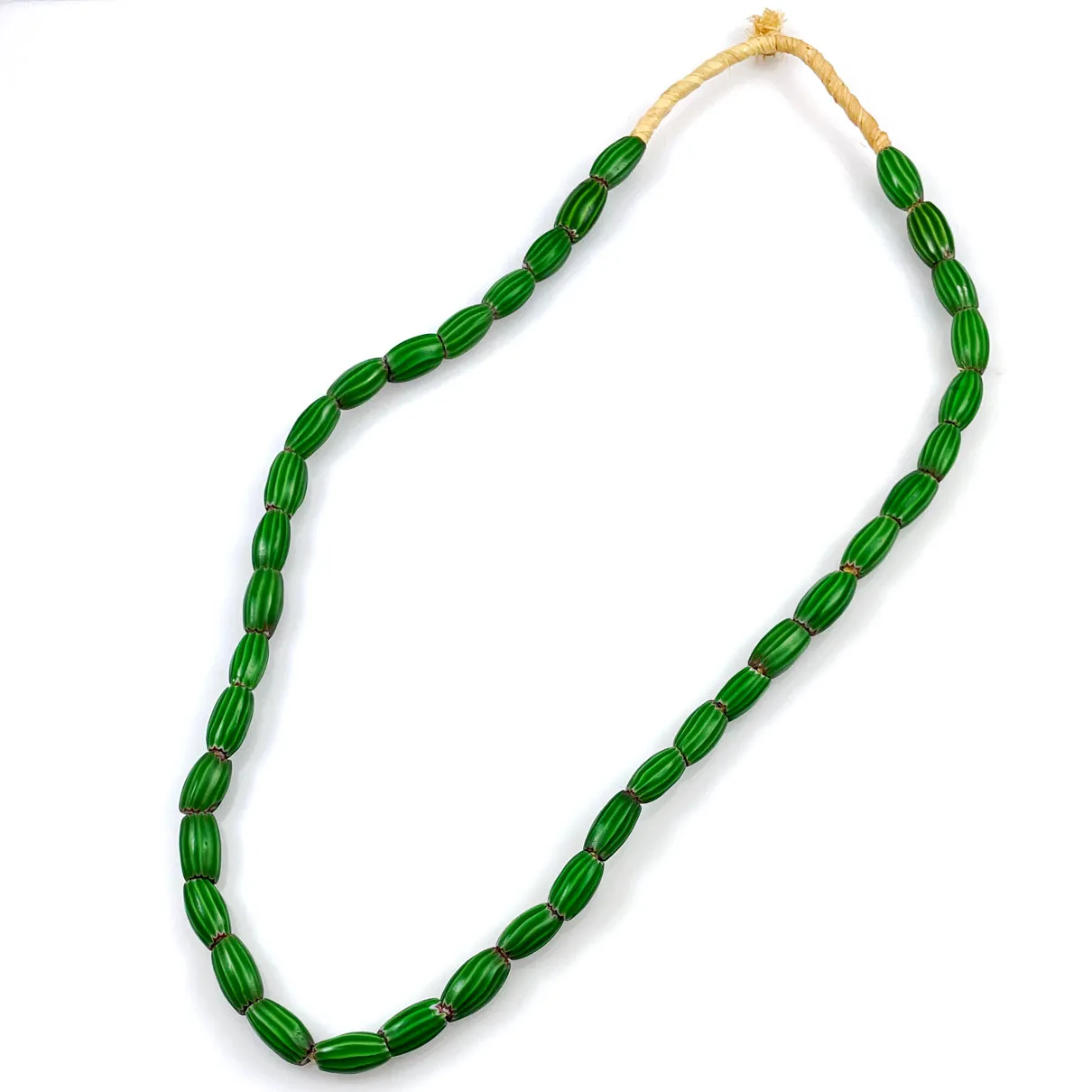 Green Watermelon African Trade Beads Necklace Venetian