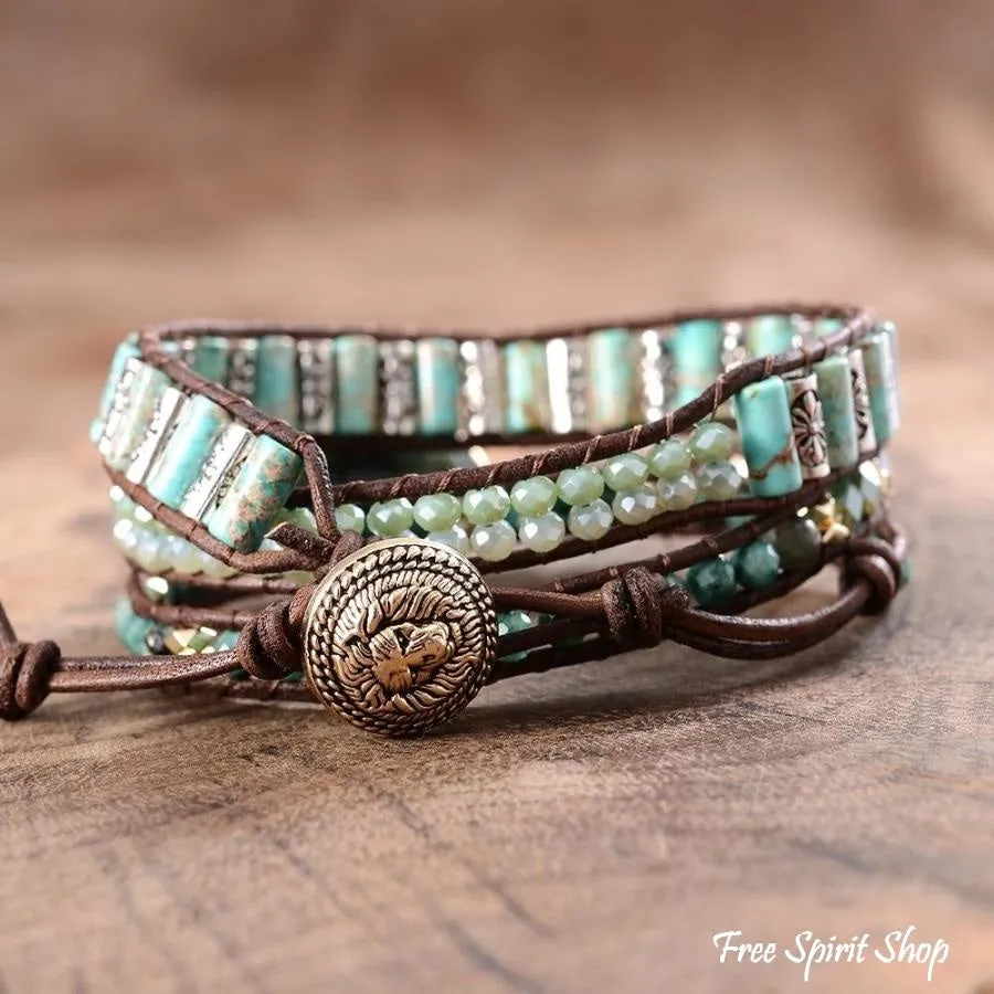 Handmade Natural African Turquoise Wrap Bracelet