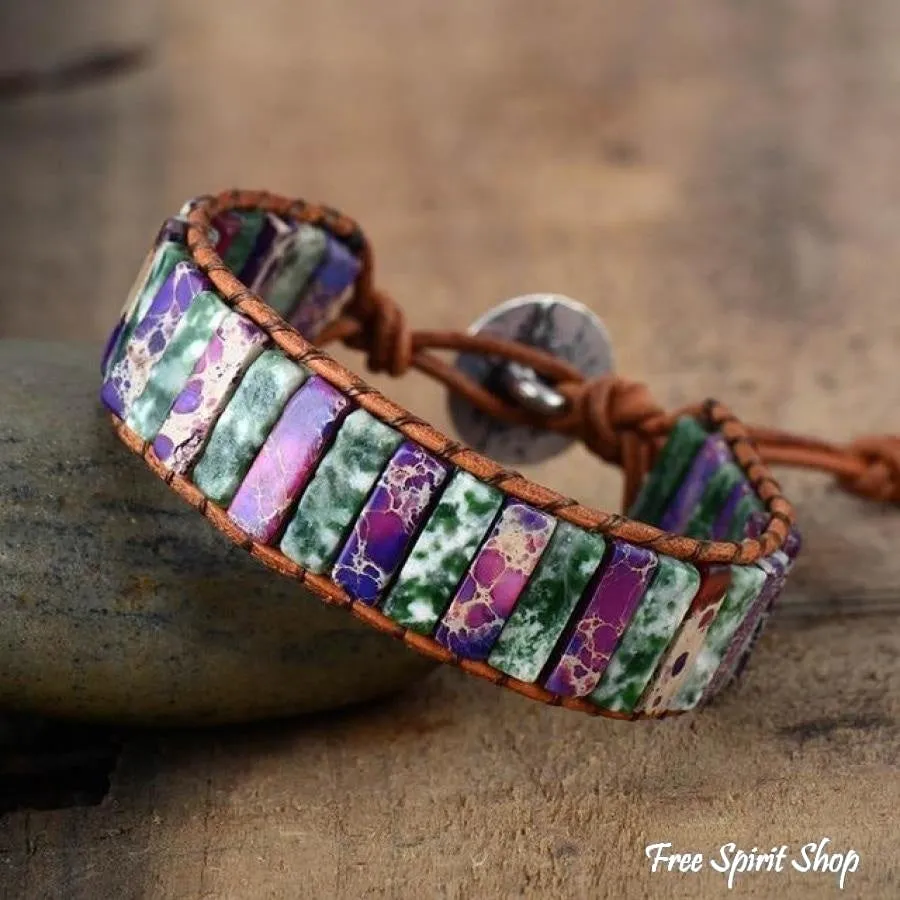 Handmade Purple Jasper Tube Wrap Bracelet