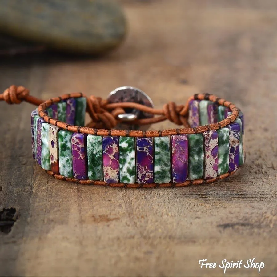 Handmade Purple Jasper Tube Wrap Bracelet