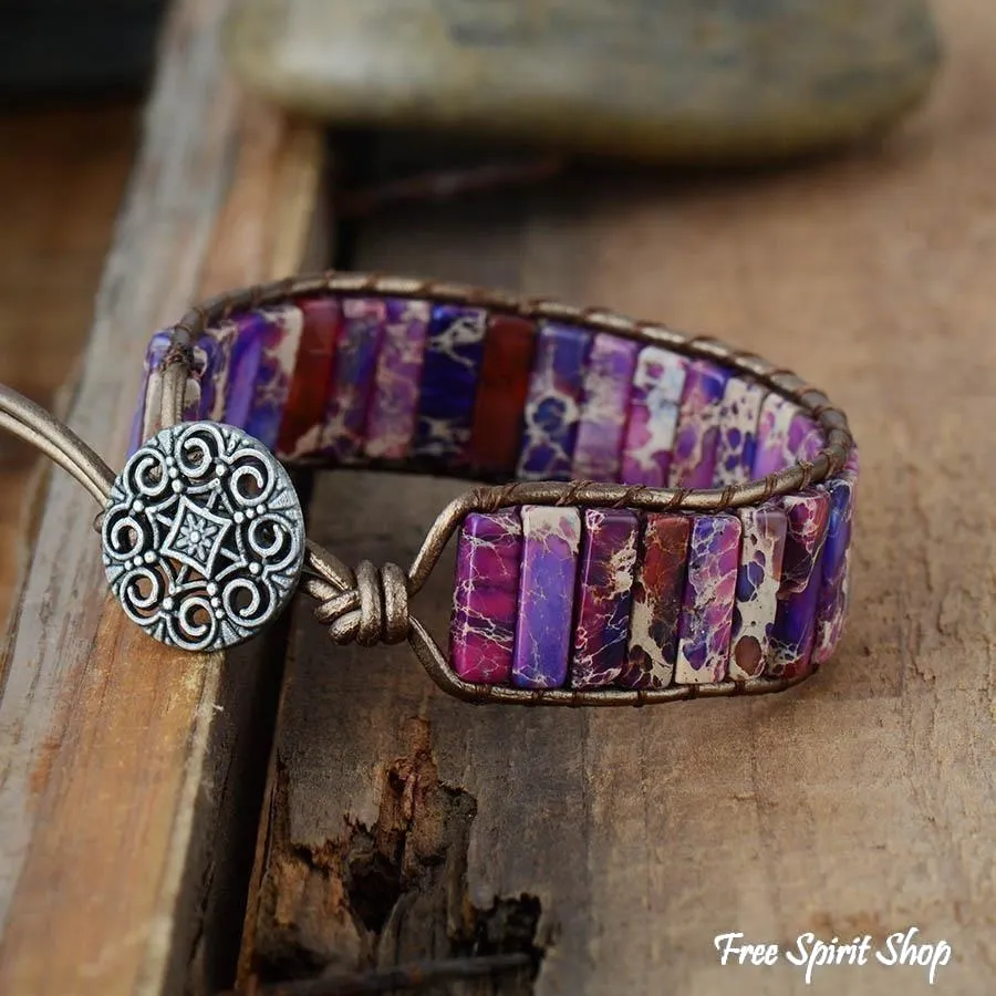 Handmade Purple Jasper Tube Wrap Bracelet