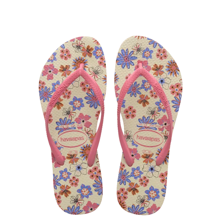 Havaiana Girls Slim Romance Rosa Beige Pink Thongs