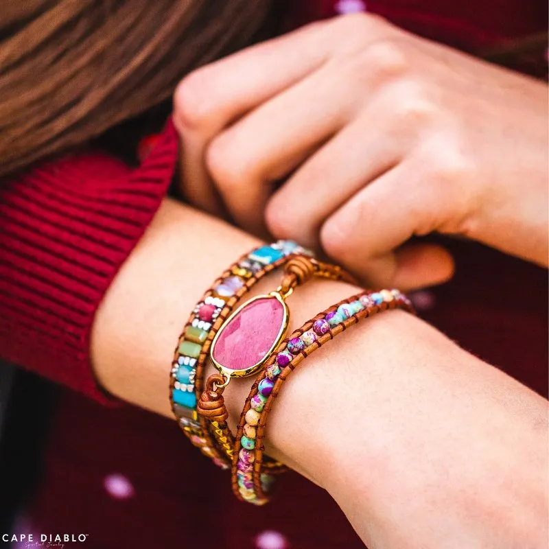 Healing Rhodochrosite Wrap Bracelet