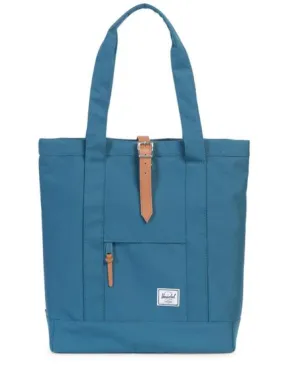 Herschel Supply co. - Women's Market Tote in Indian Teal/Tan Pebbled Leather