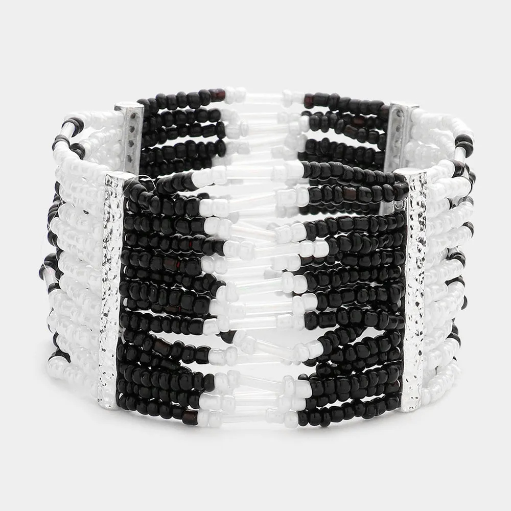 iLLASPARKZ Thick Seed Bead Stretch Bracelet