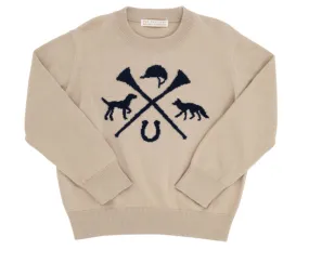 Isaac's Intarsia Sweater Keeneland Khaki With Hunt Club Intarsia