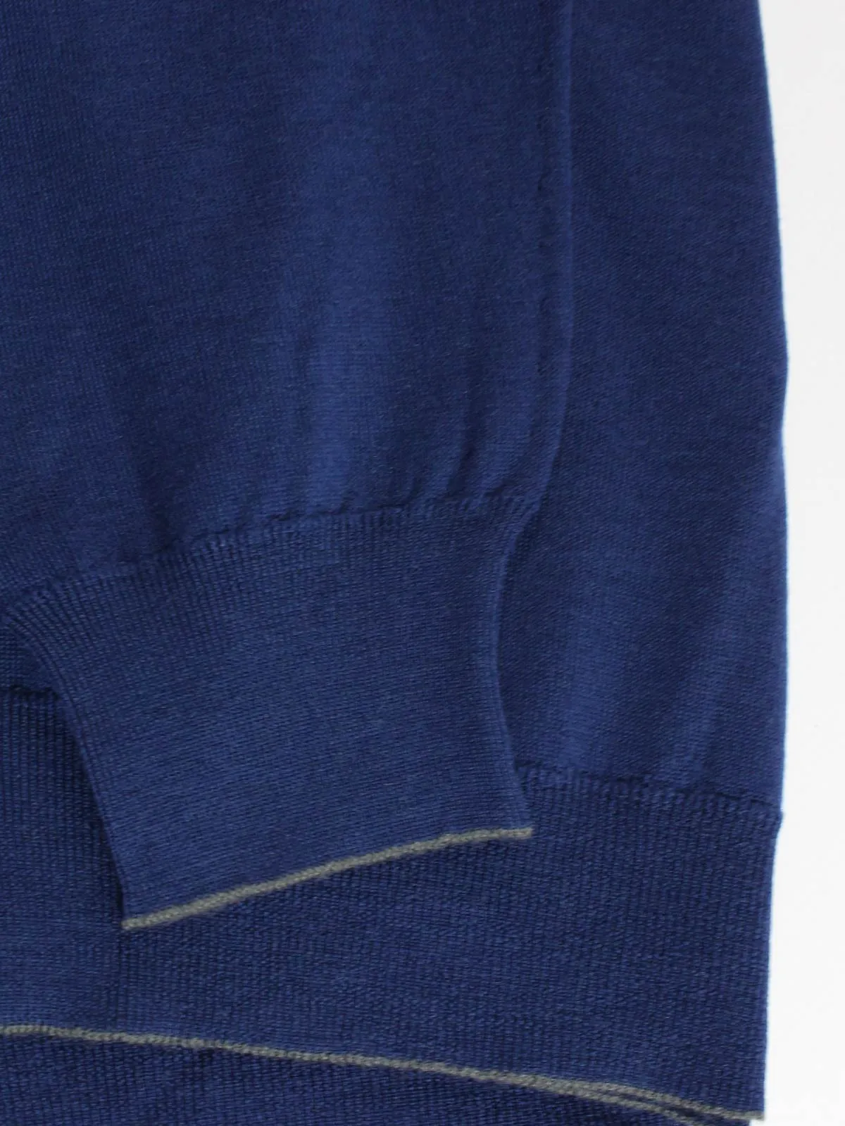 Kiton Wool Sweater Dark Blue V-Neck S - EUR 46 SALE